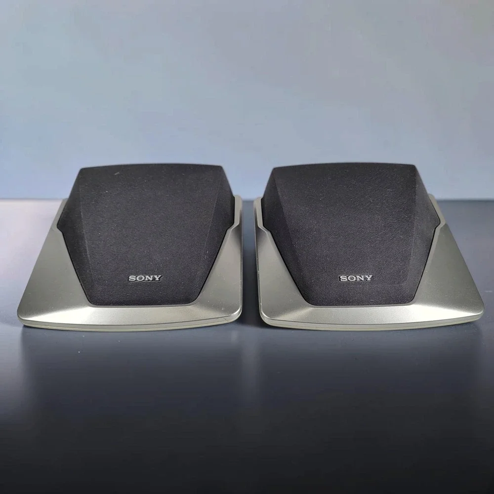 Sony SS-SR125 Surround Speakers Pair Grey Silver TESTED Good Home Theater 8 Ohm